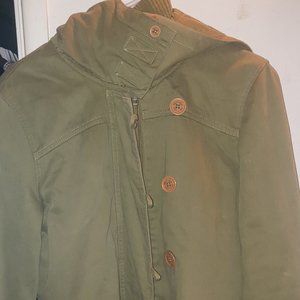 Split Hooded Jacket OLIVE